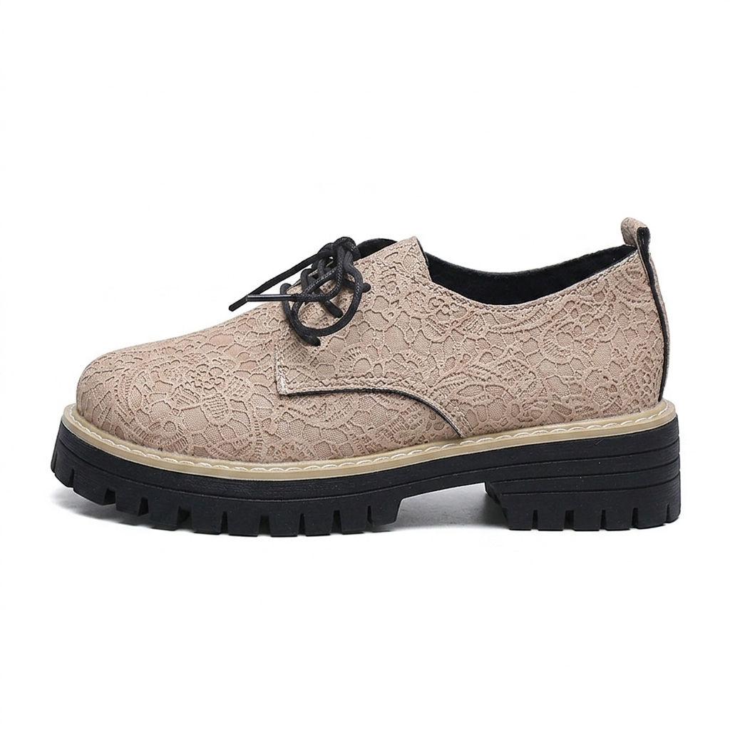 FLORAL EMBOSSED DERBY SHOES