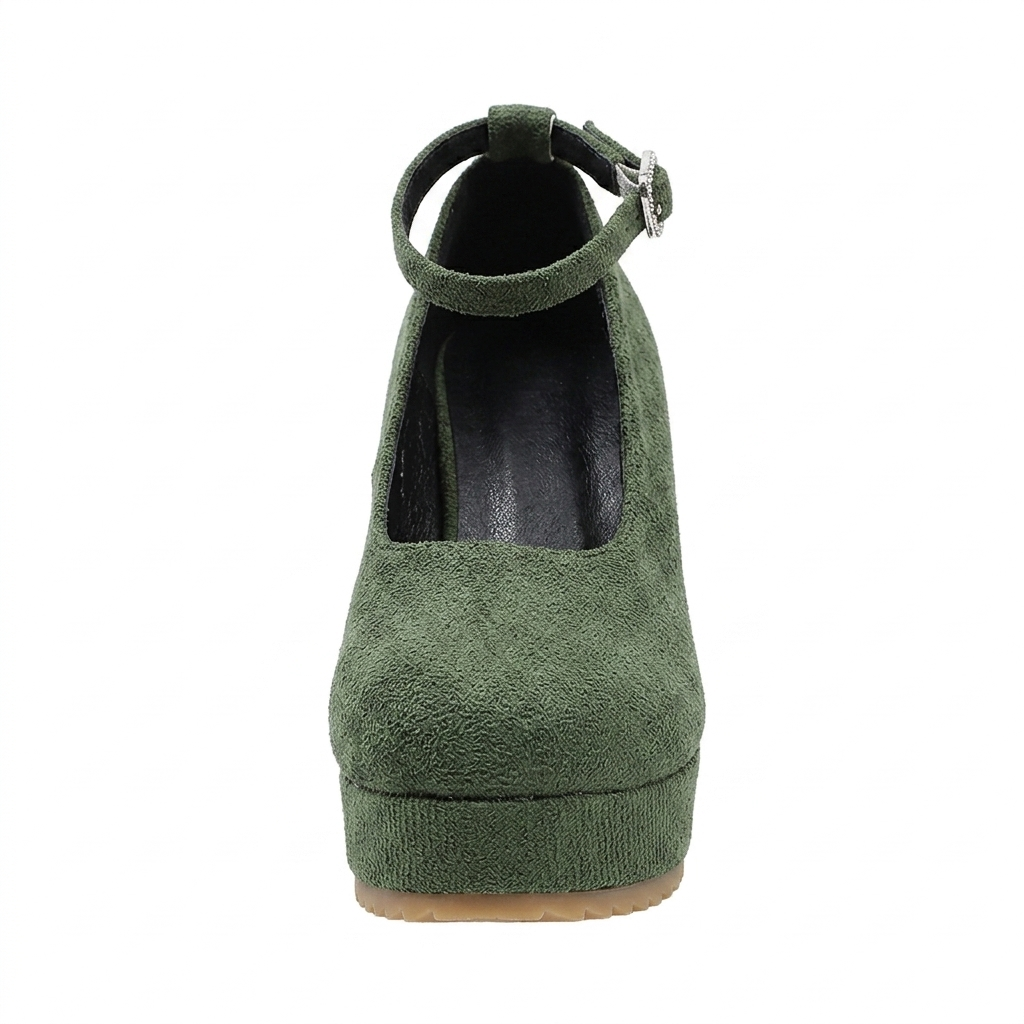 FOREST GREEN WEDGE HEELS
