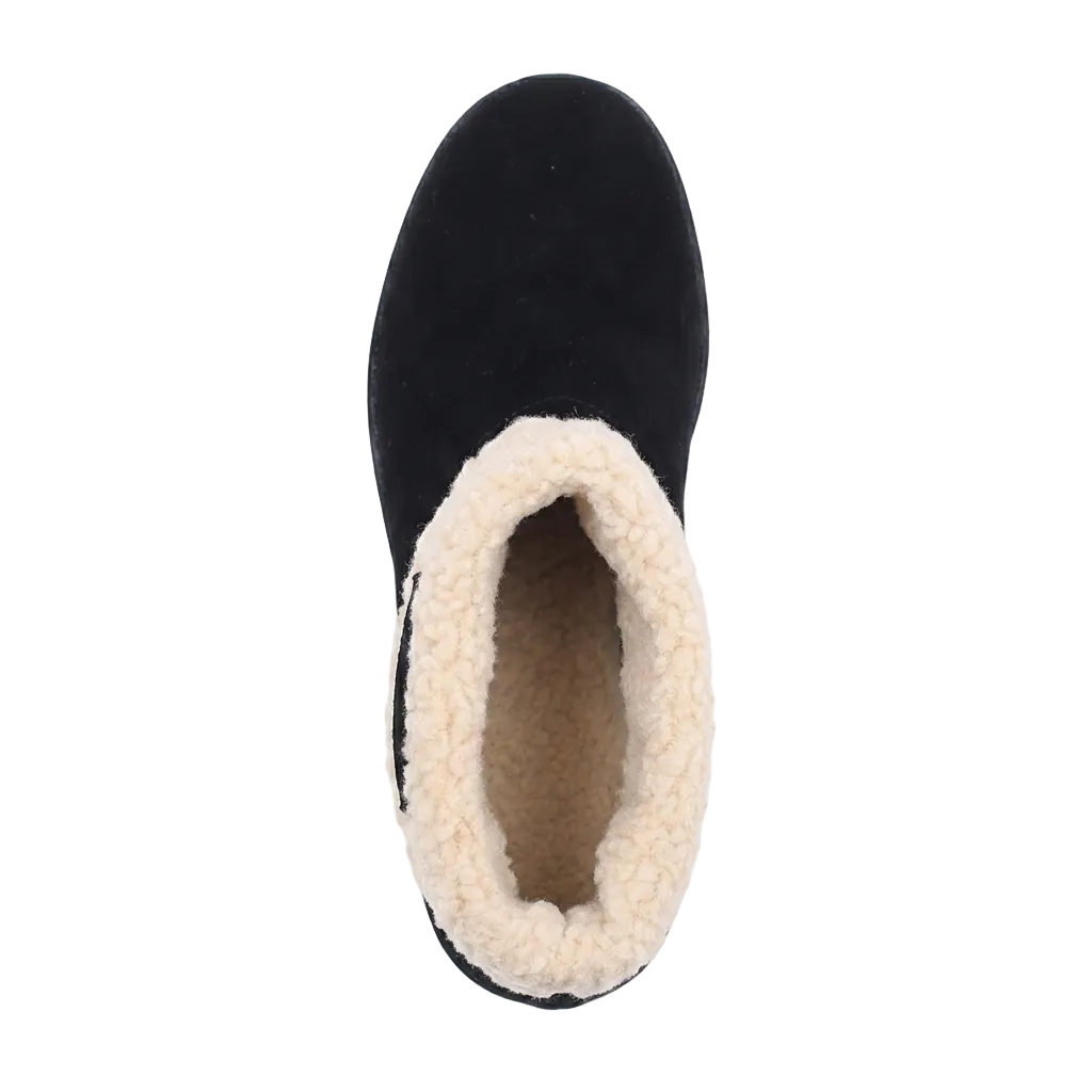 BLACK FAUX SUEDE WINTER BOOTS