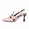 STUDDED POINTED TOE SLINGBACK HEELS
