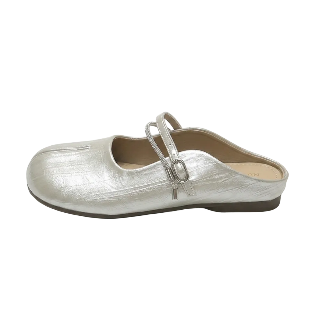 METALLIC BACKLESS MULES
