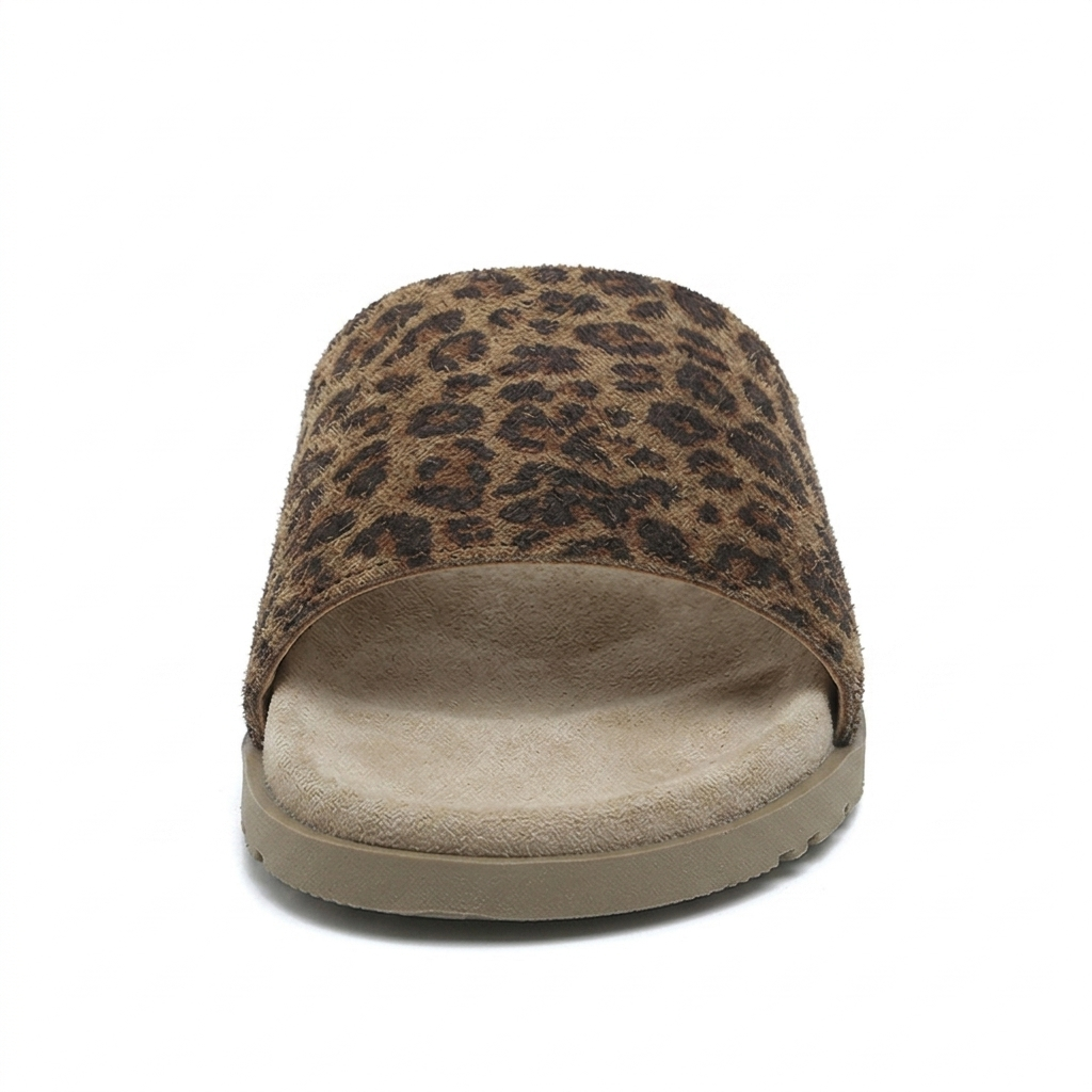 FAUX SUEDE SLIDE SANDALS