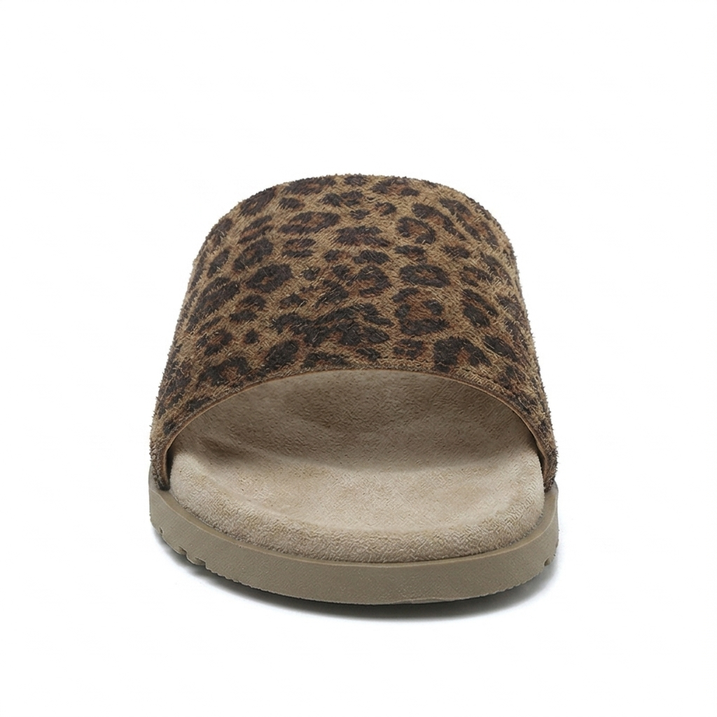 FAUX SUEDE SLIDE SANDALS
