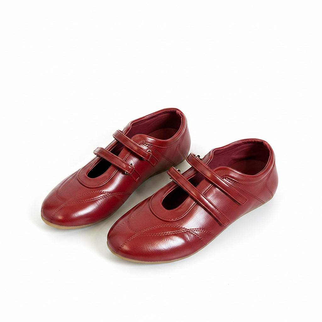 MARY JANE FLATS WITH TOUCH-FASTENING STRAP