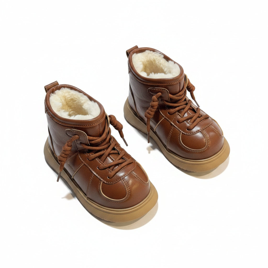 KID'S COSY FAUX FUR LINED ANKLE BOOTS