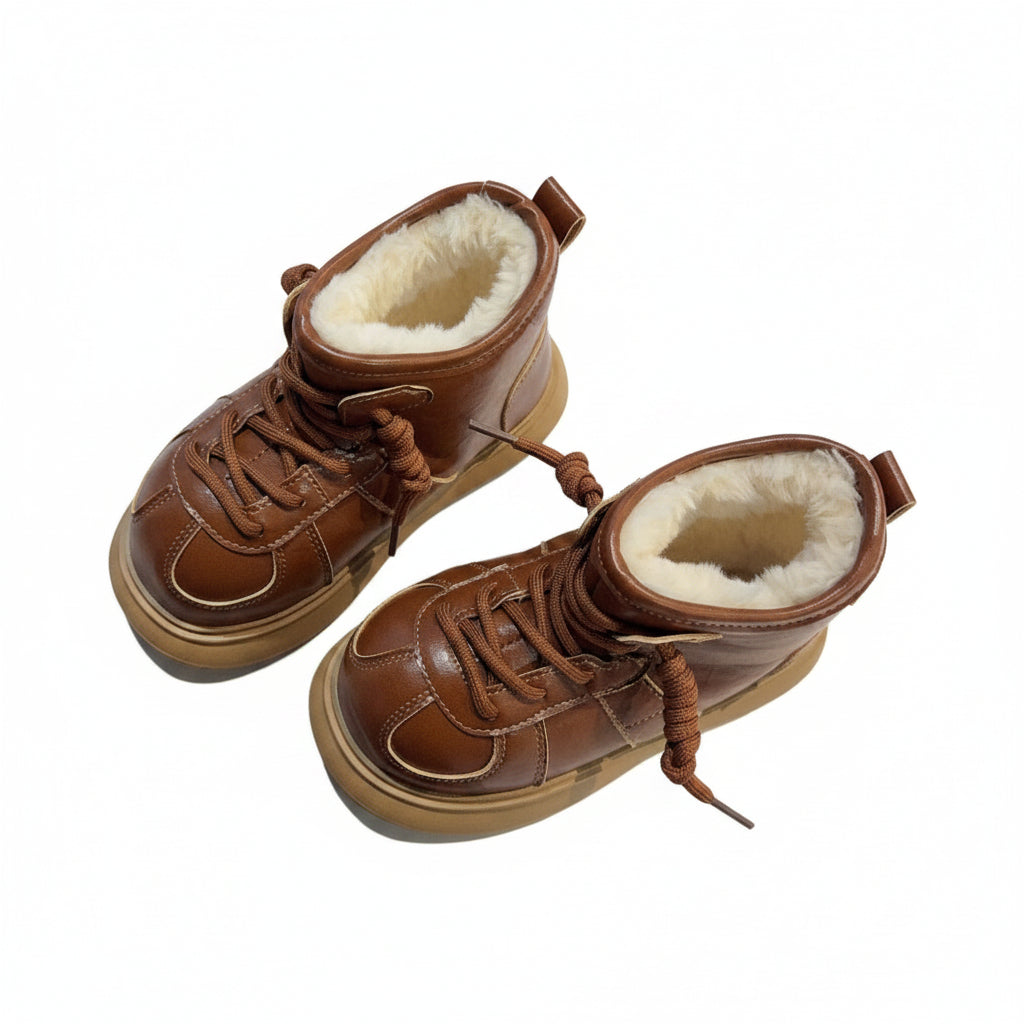 KID'S COSY FAUX FUR LINED ANKLE BOOTS