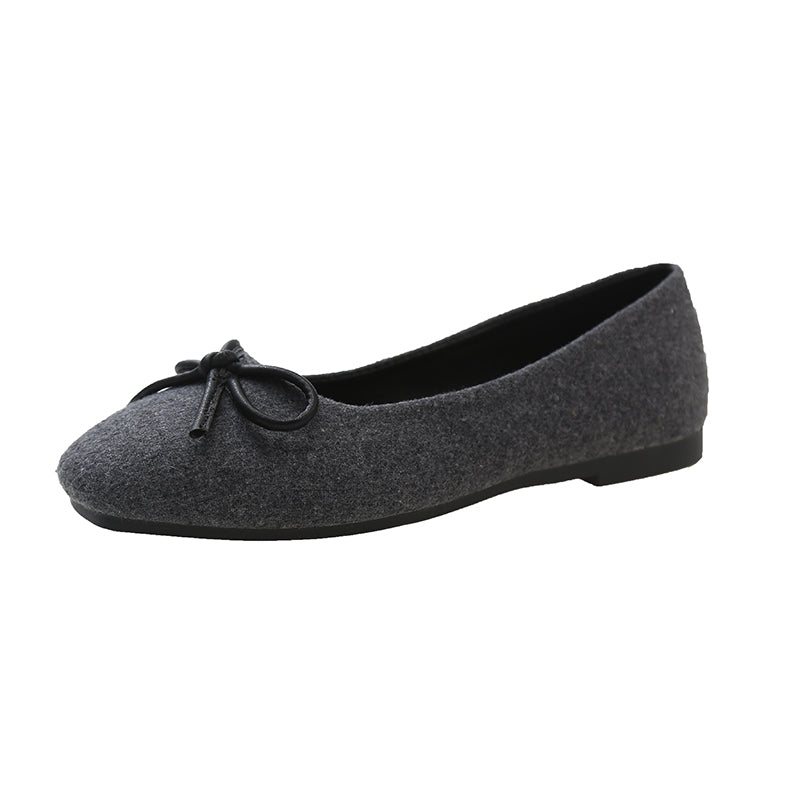 COTTON-LINEN BALLET FLATS