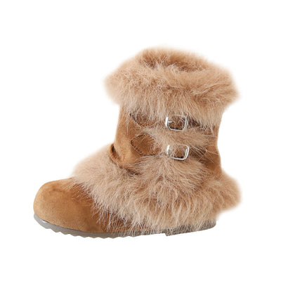 Girls' Faux Fur Trimmed Winter Boots