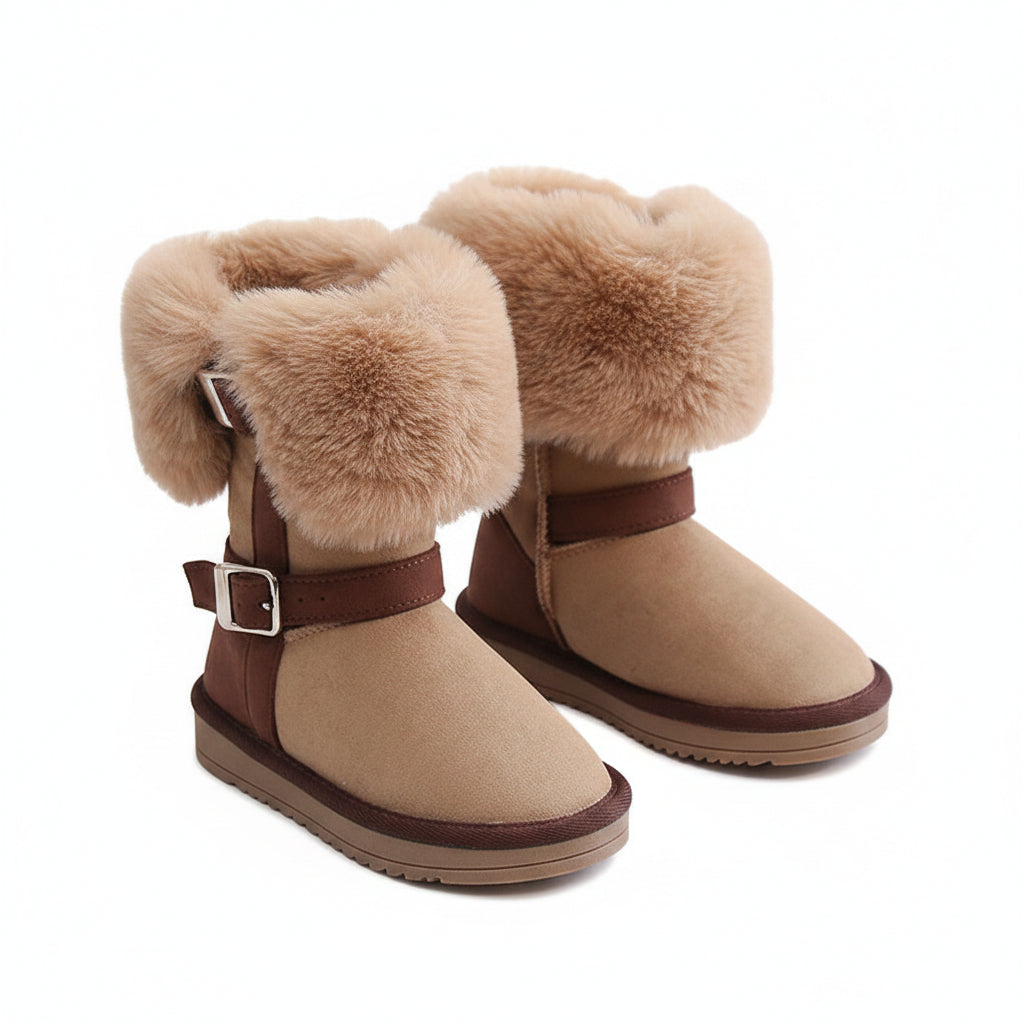 Kids' Faux Fur Fold-Over Winter Boots