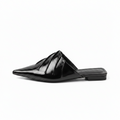 PLEATED POINTED-TOE MULES