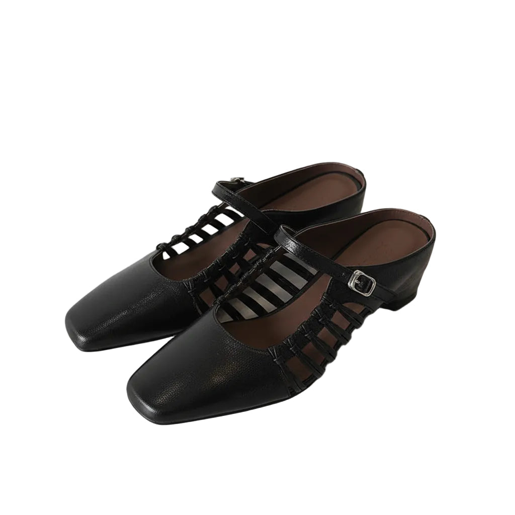 CRYSTAL SHEEPSKIN MARY JANE PUMPS