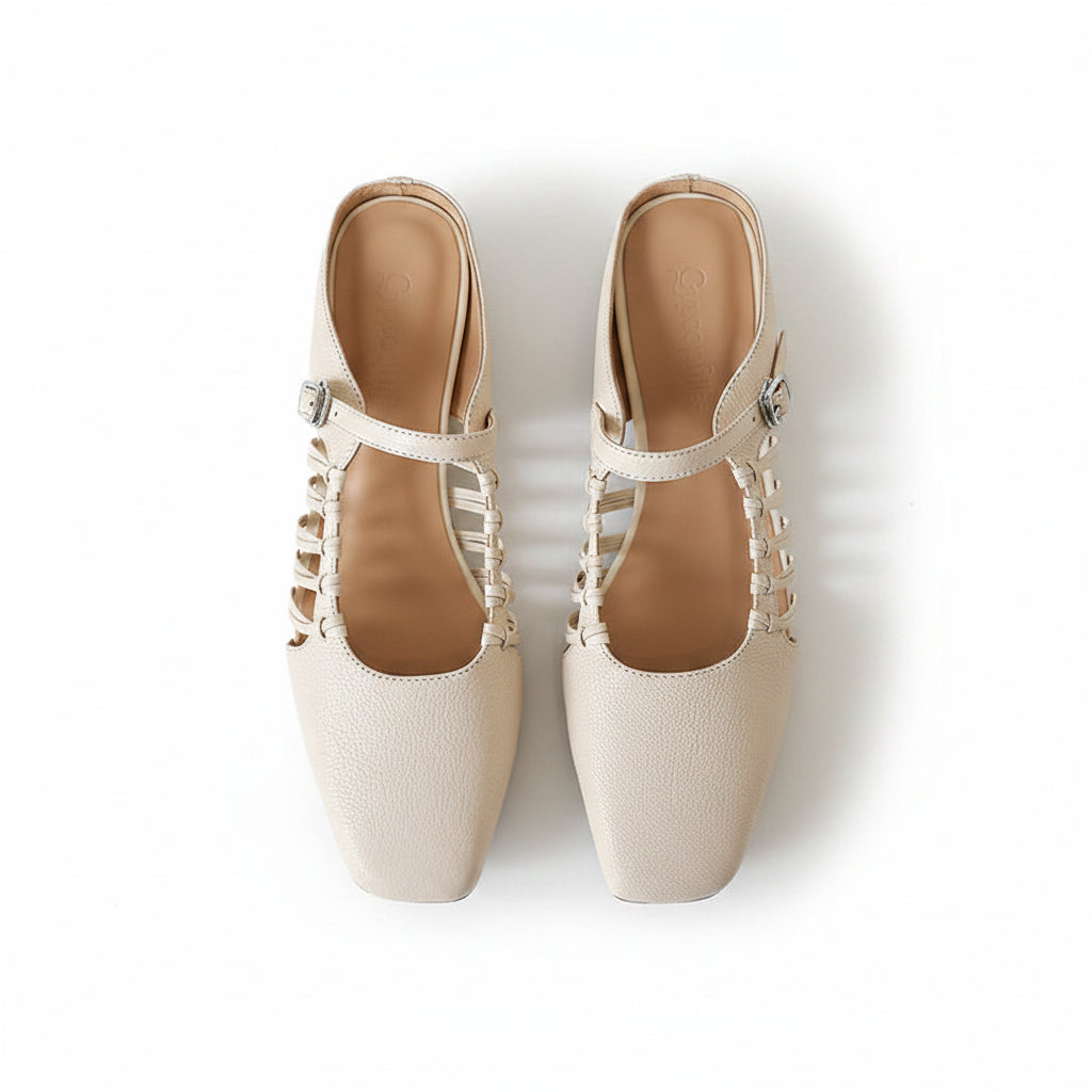 CRYSTAL SHEEPSKIN MARY JANE PUMPS