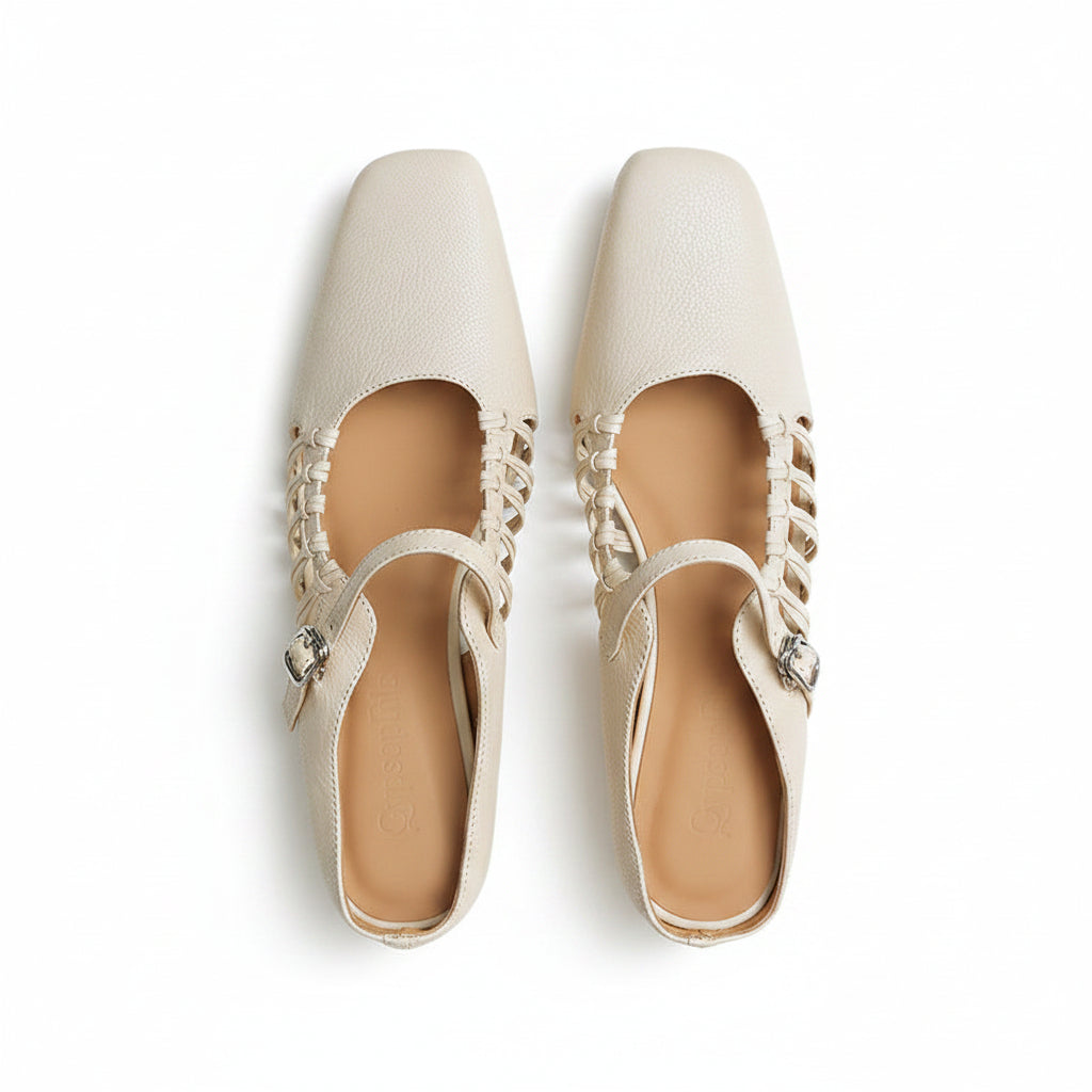 CRYSTAL SHEEPSKIN MARY JANE PUMPS
