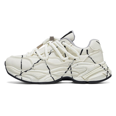 Men's Graffiti Line Design Chunky Sneakers