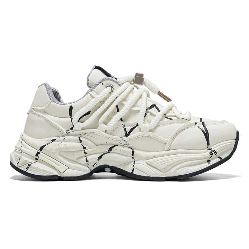 GRAFFITI LINE DESIGN CHUNKY SNEAKERS
