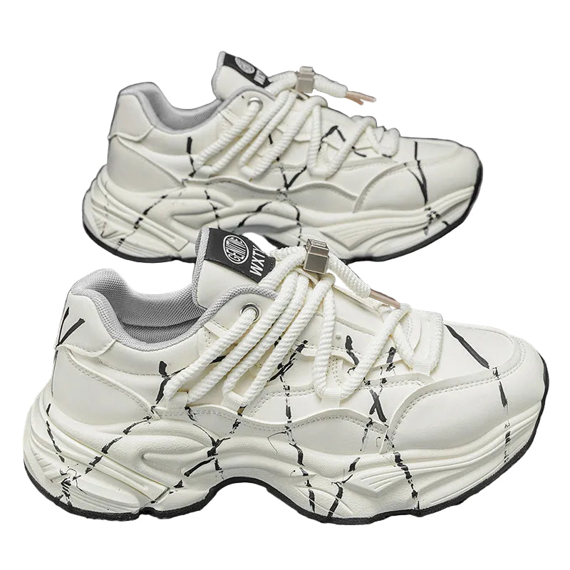 GRAFFITI LINE DESIGN CHUNKY SNEAKERS