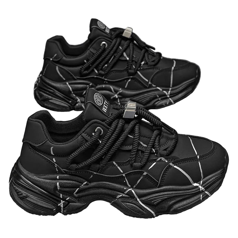 GRAFFITI LINE DESIGN CHUNKY SNEAKERS