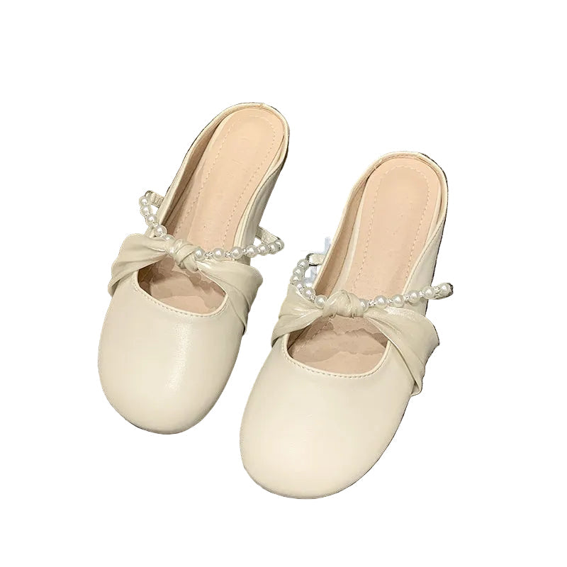 Women's Pearl Knot Mule Flats
