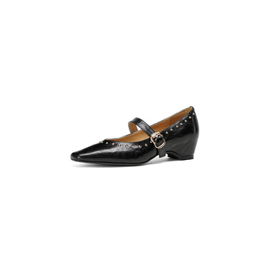 Women's Studded Mary Jane Low Heels